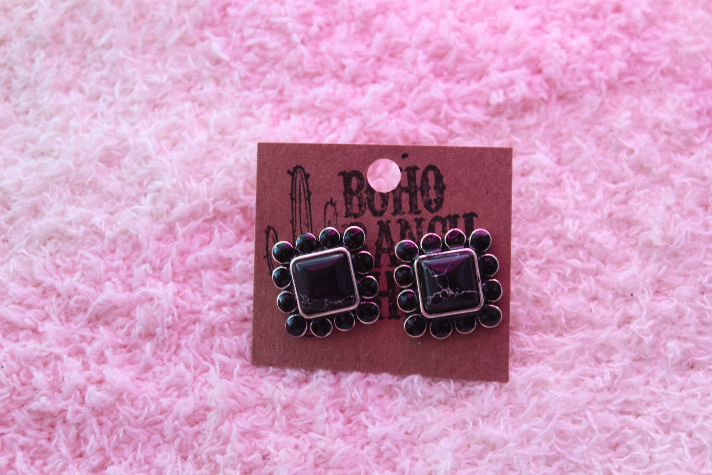 Western Stone Square Studs