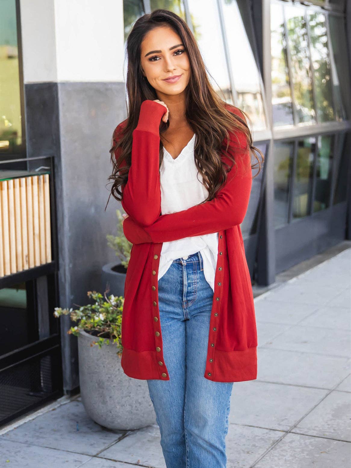 Solid Cleo Snap Cardigan: Yellow / Medium