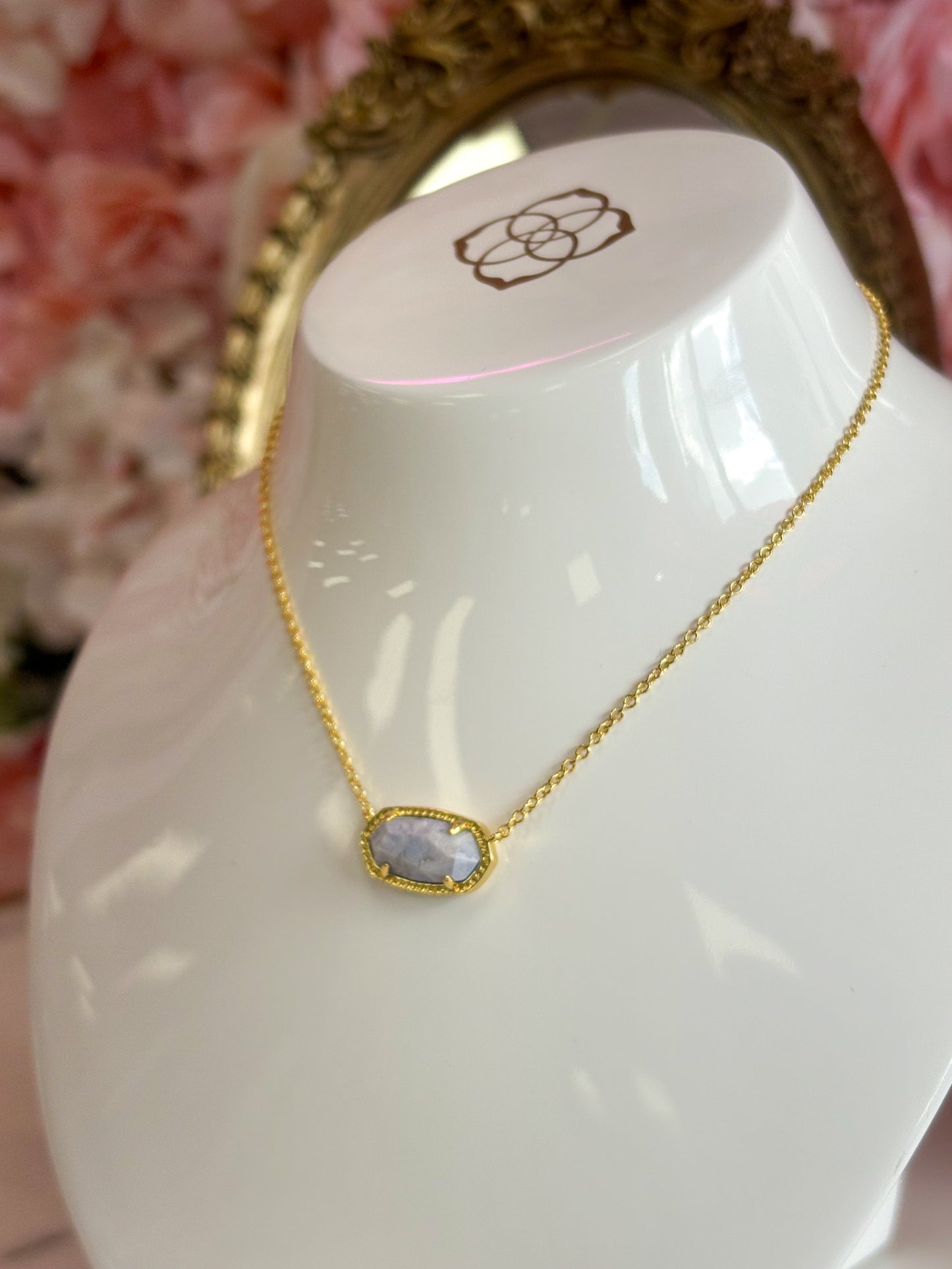 Elisa Gold Variegated Light Blue Magnesite 484 Kendra Scott