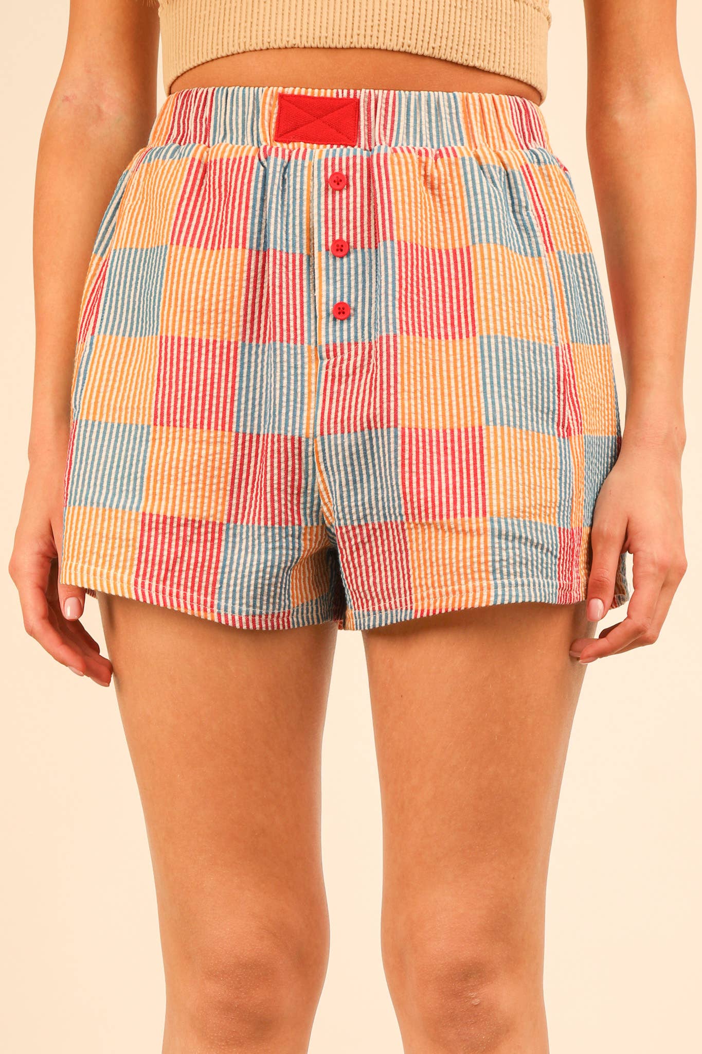 Blue Striped & Checker Boxer Shorts