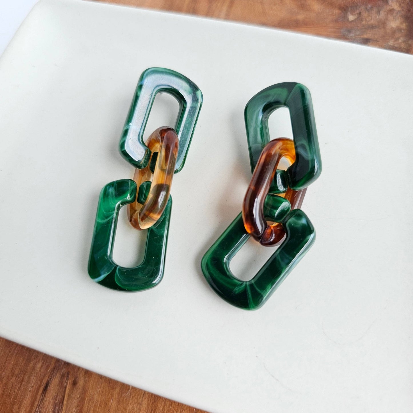 Tabitha Earrings - Forest & Amber // Fall, Jewelry, Gifts