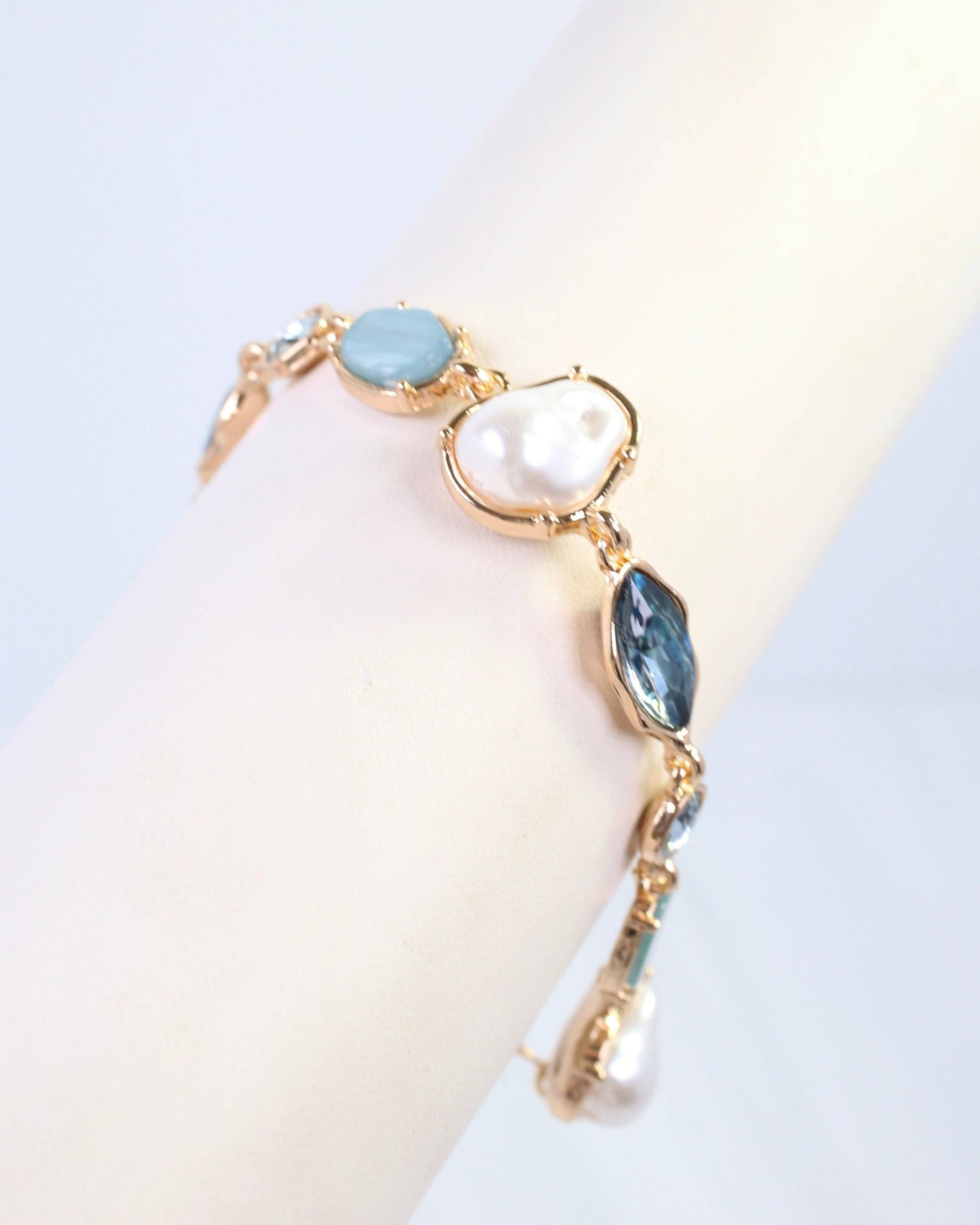 Aleia Pearl and Stone Bracelet Blue: Default