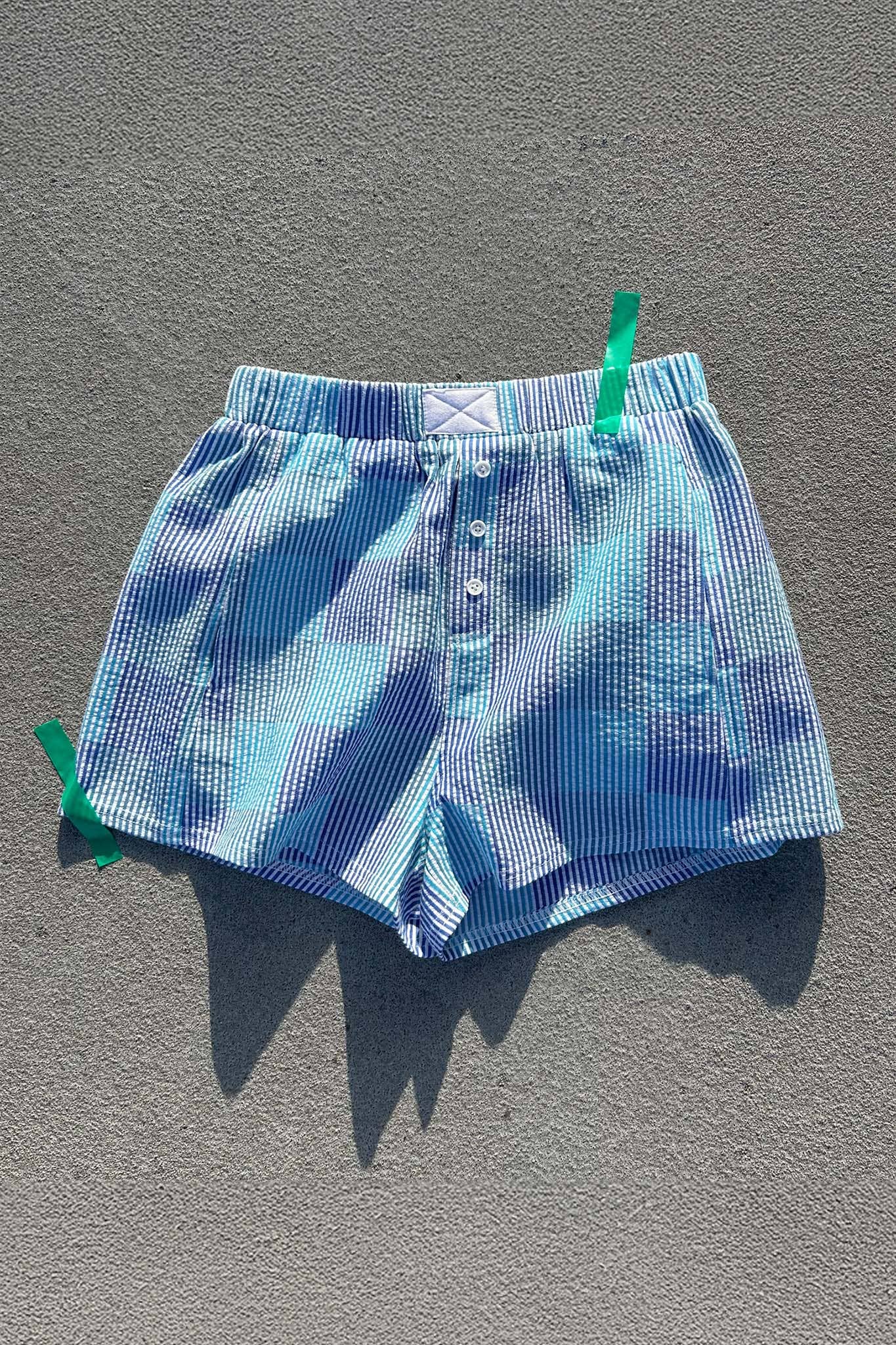 Blue Striped & Checker Boxer Shorts