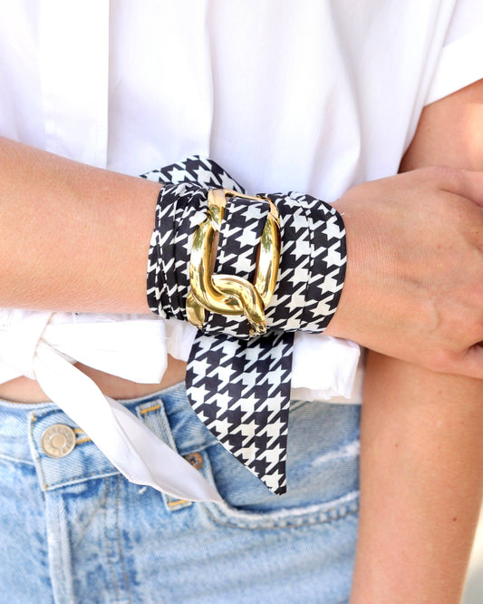 Serafina Scarf Bracelet Black White: Default