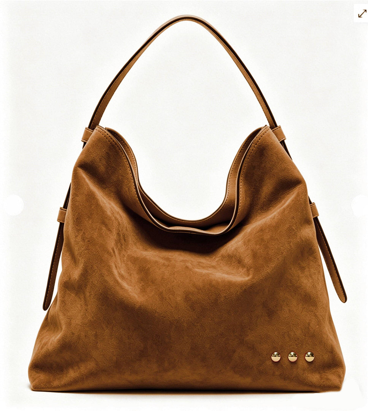 Evie Suede Hobo Shoulder Bag: Camel