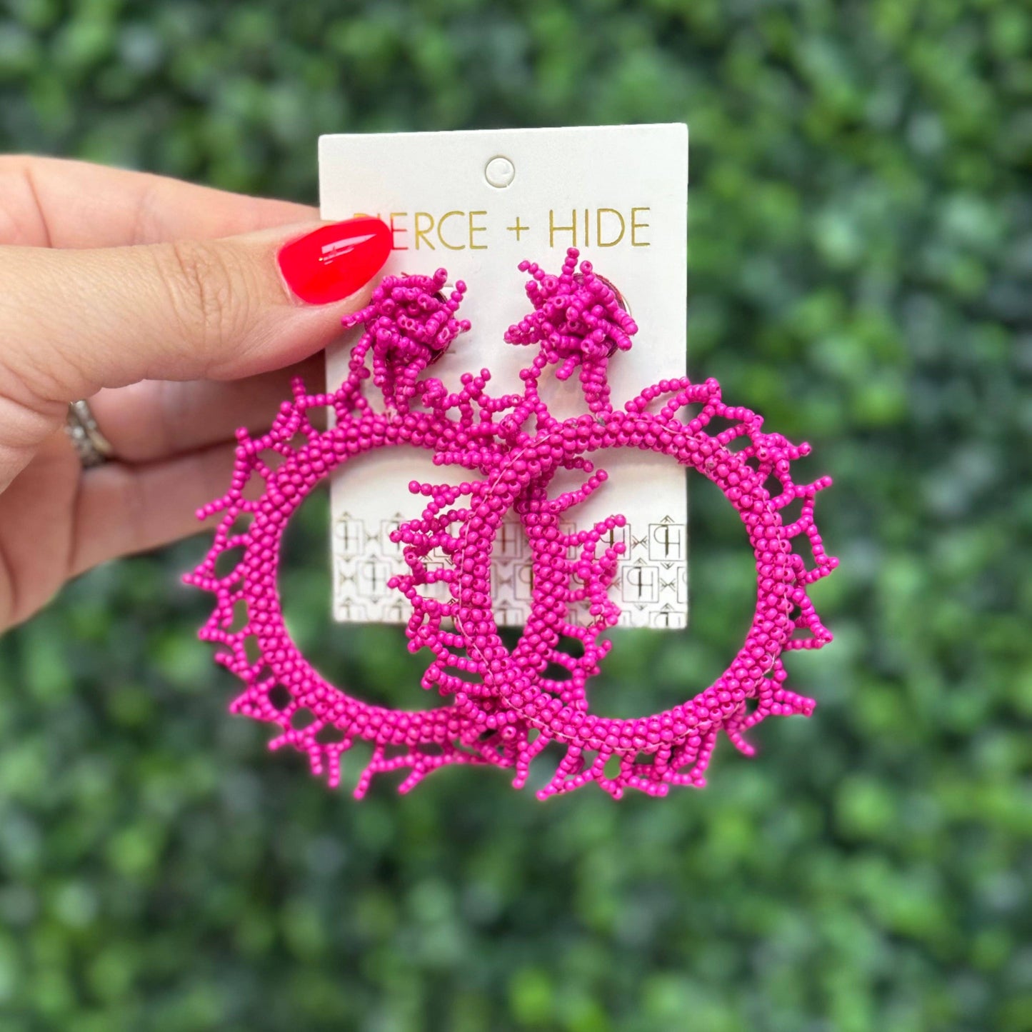 Custom Fuchsia Coral Burst Earring