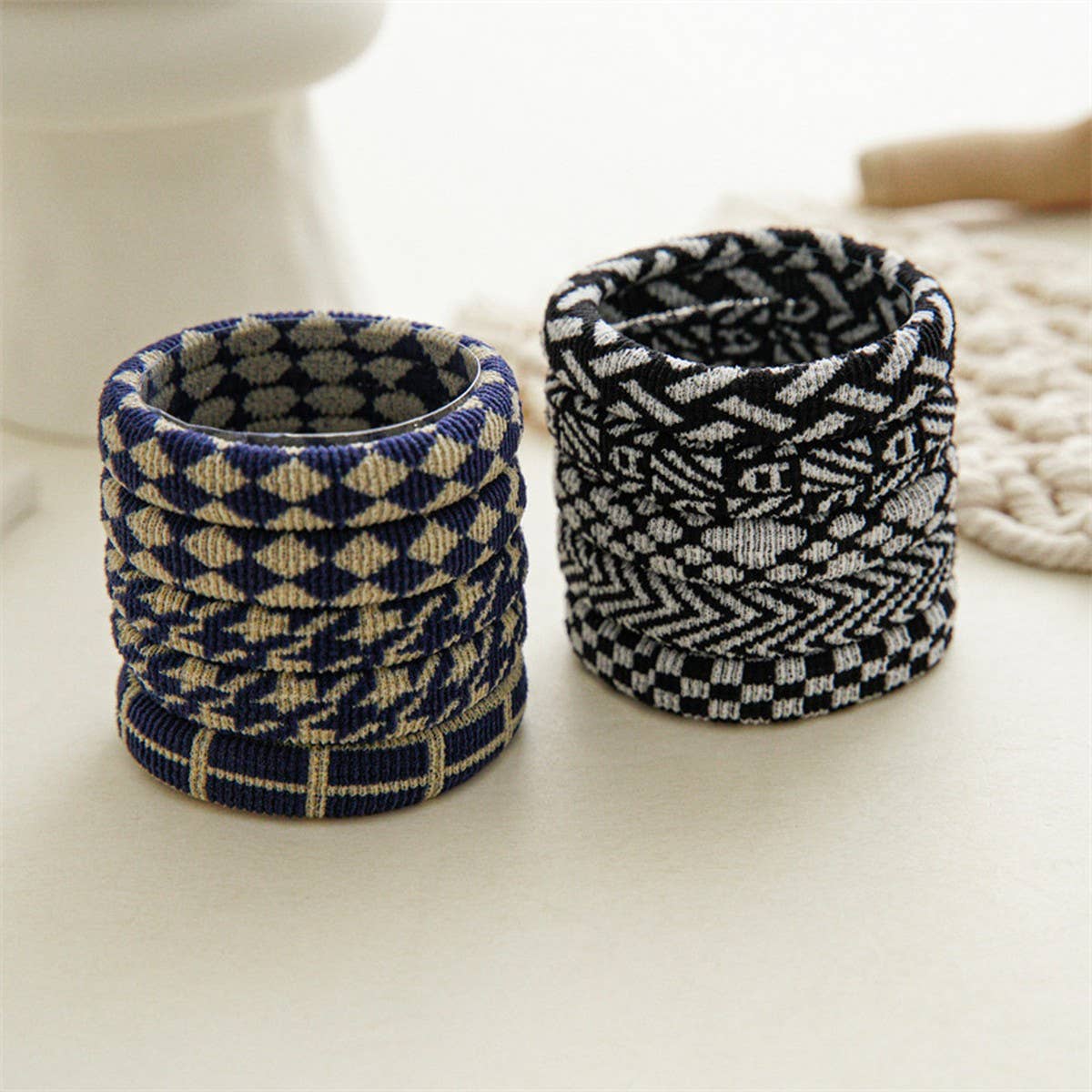 5-PIECE SET OF HIGH ELASTIC HAIR TIES_CWAHA1112: BLACKWHITE / (OS) 3