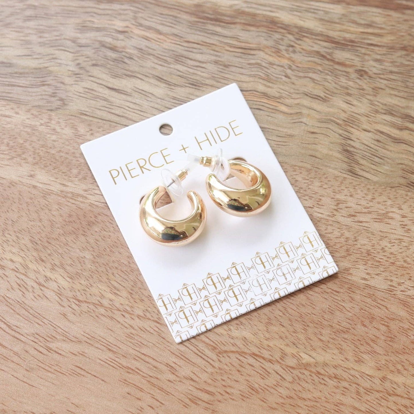 Custom Petite Gold Teardrop Hoop Earrings | Gold Dome Hoop