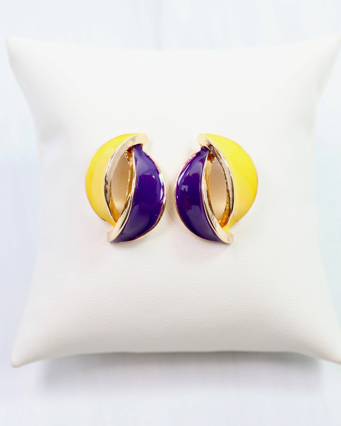 Cora Game Day Earring Purple Yellow: Default