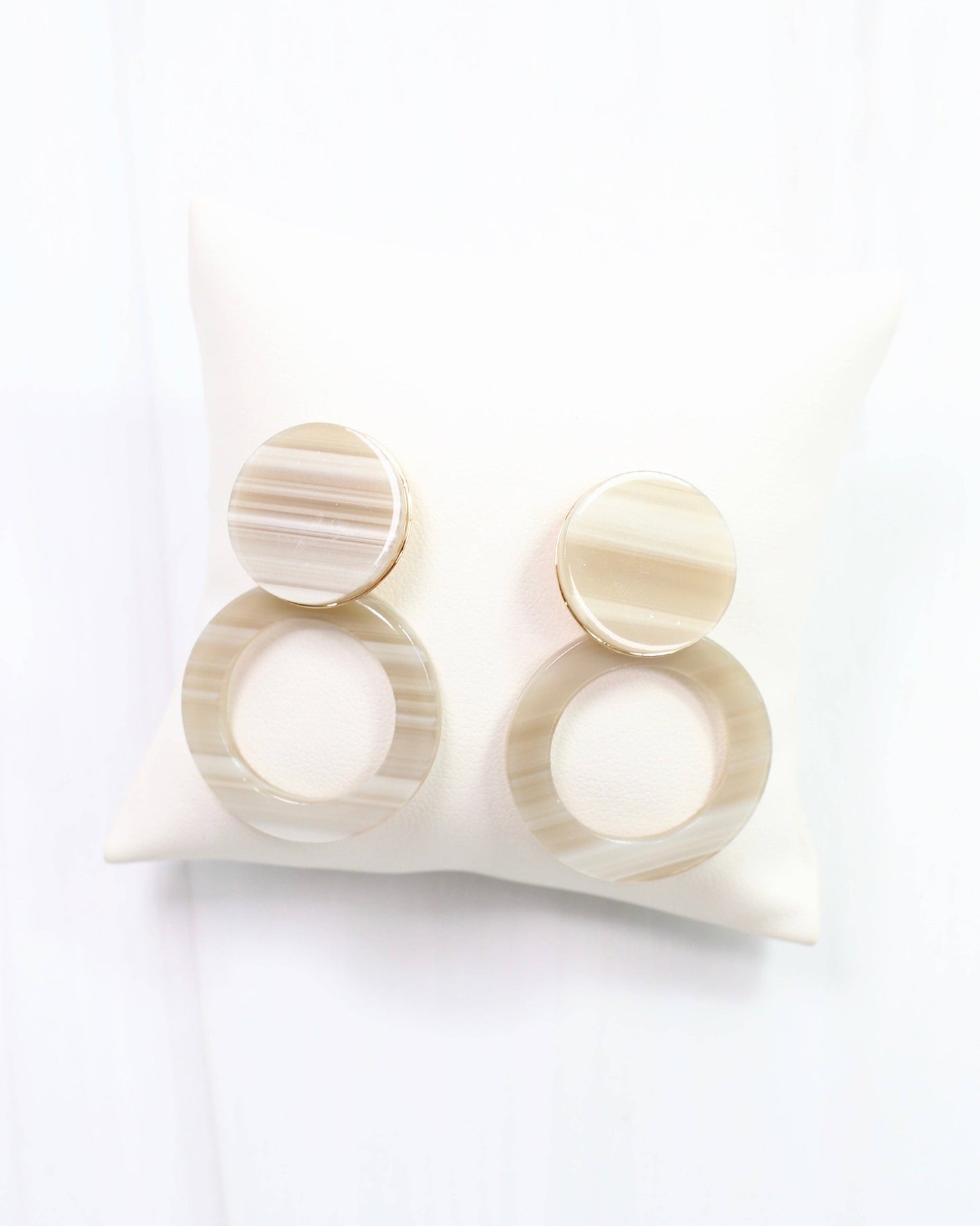 Bentlee Circle Drop Earring Grey: Default