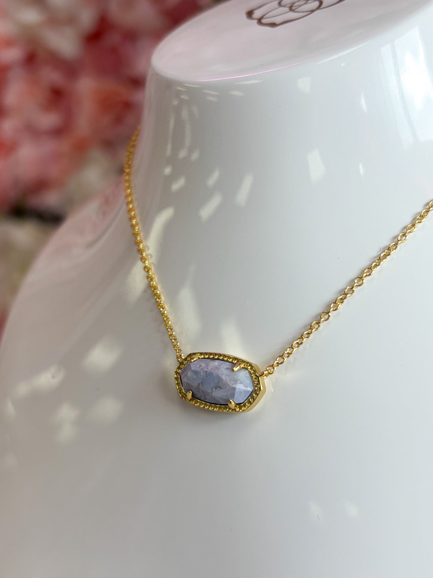 Elisa Gold Variegated Light Blue Magnesite 484 Kendra Scott