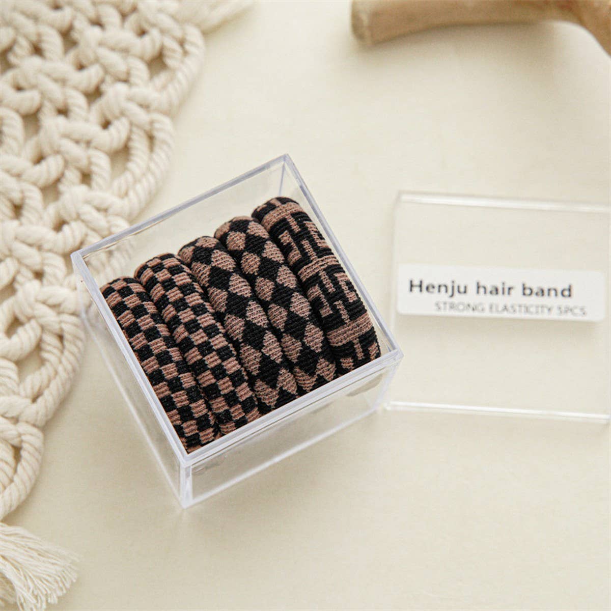 5-PIECE SET OF HIGH ELASTIC HAIR TIES_CWAHA1112: BLACKWHITE / (OS) 3
