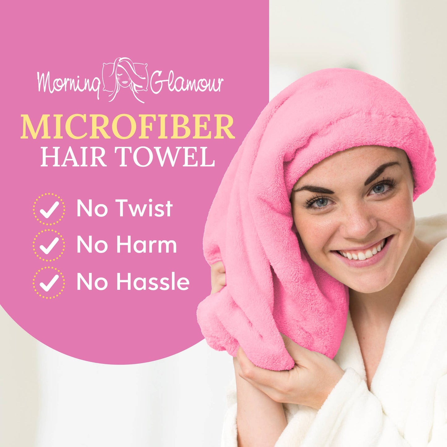 The Patented Microfiber Salon Hair Towel: White