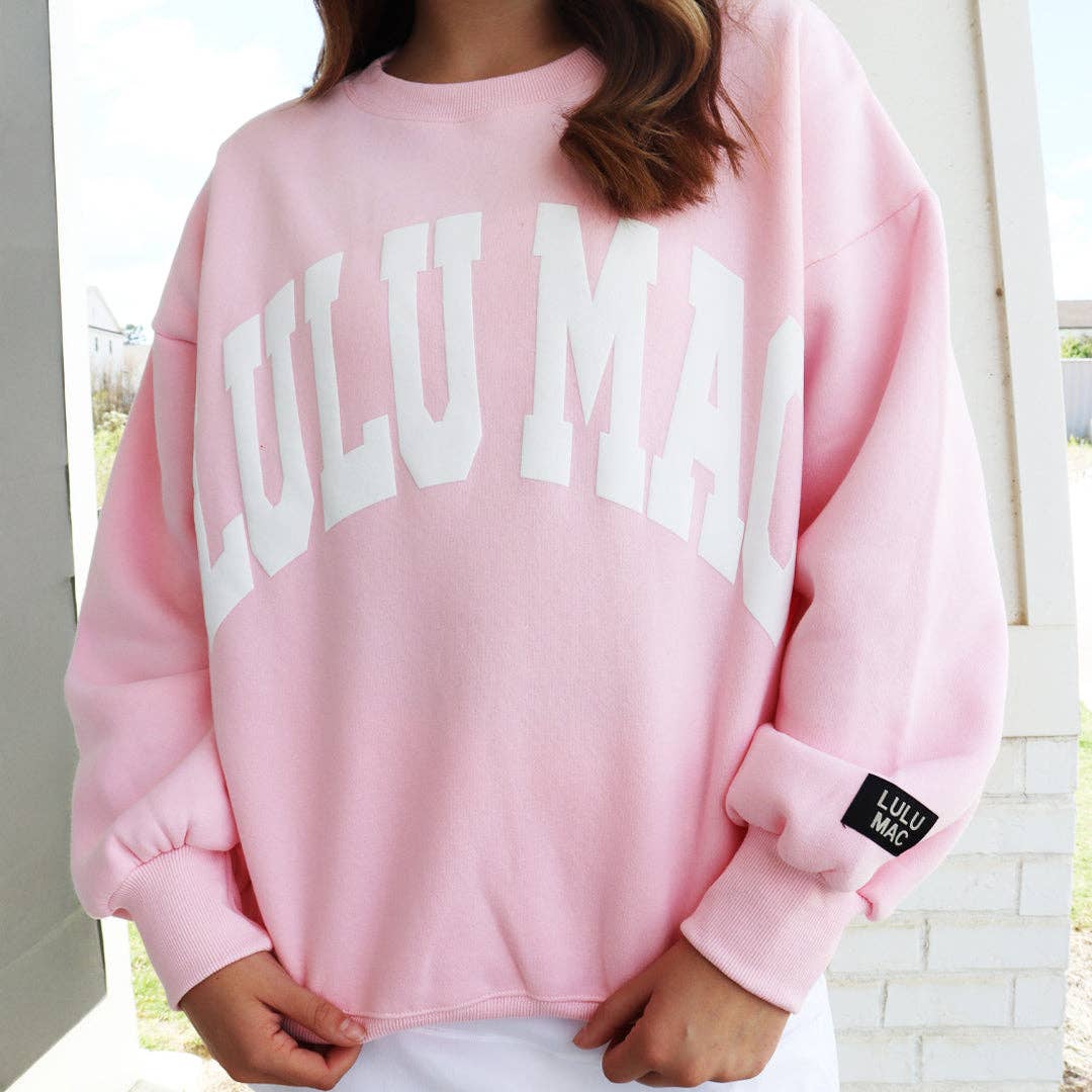 Lulu Mac Sweatshirt Light Pink/White - Puff: Light Pink/White / Large