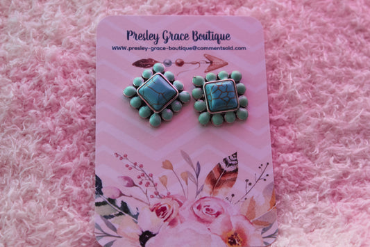 Western Stone Square Studs