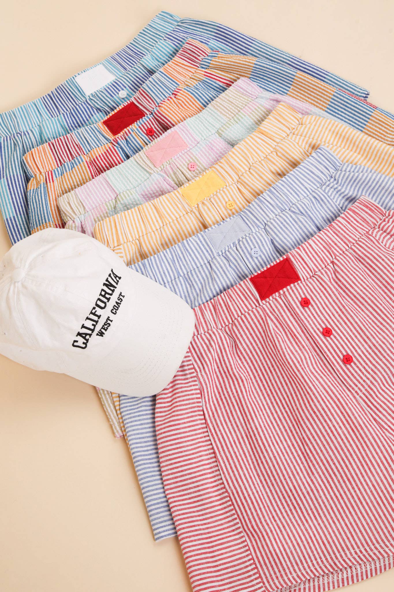 Blue Striped & Checker Boxer Shorts