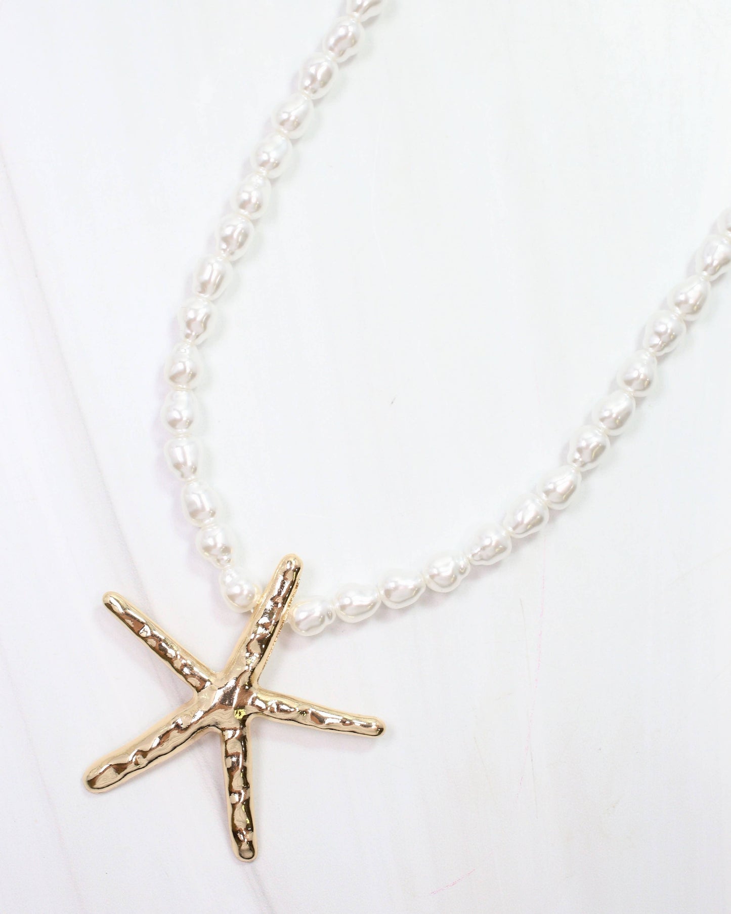 Serena Starfish Charm Necklace Pearl: Default