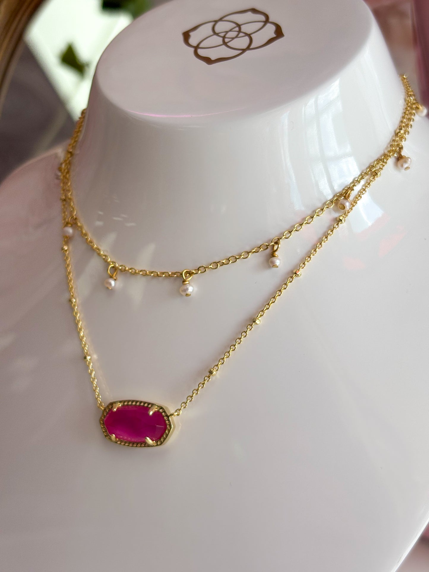 Elisa Pearl Multi Strand Necklace Gold Azalea Illusion 670