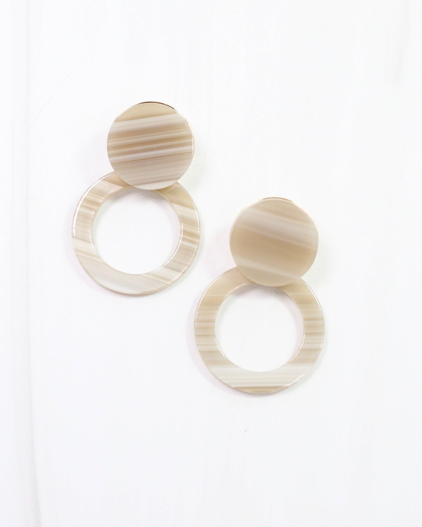 Bentlee Circle Drop Earring Grey: Default