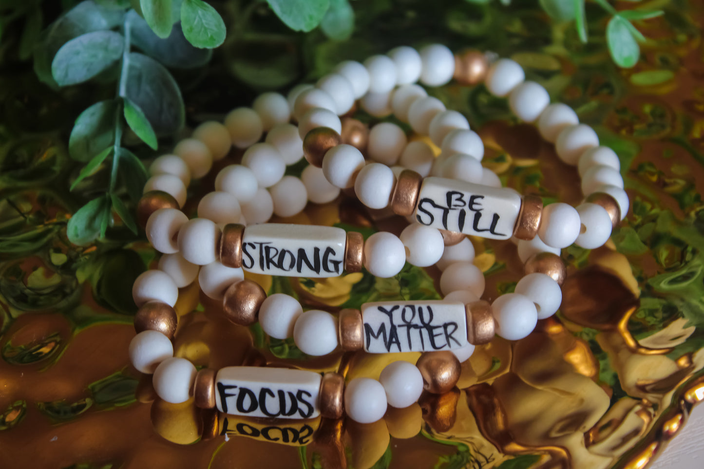 White and Gold Audra Style Bracelets