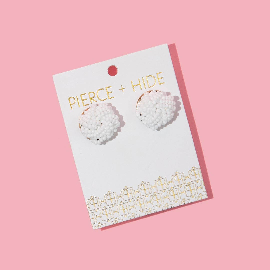Custom Beaded Knot Stud Earrings | Knotted Stud : Mustard