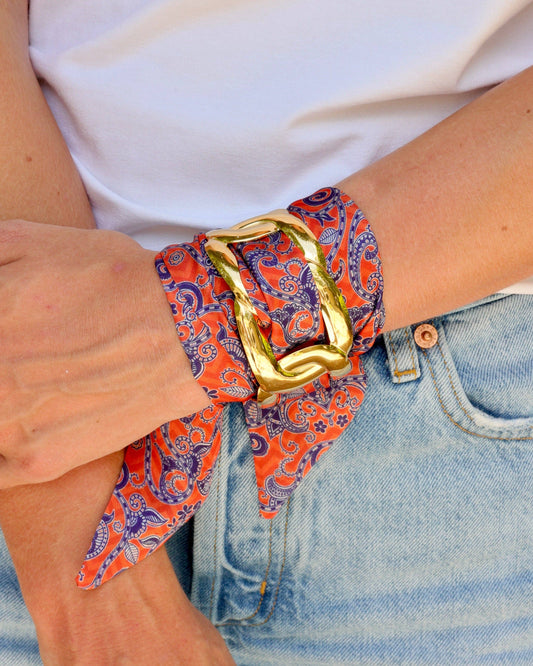 Serafina Scarf Bracelet Blue Orange: Default