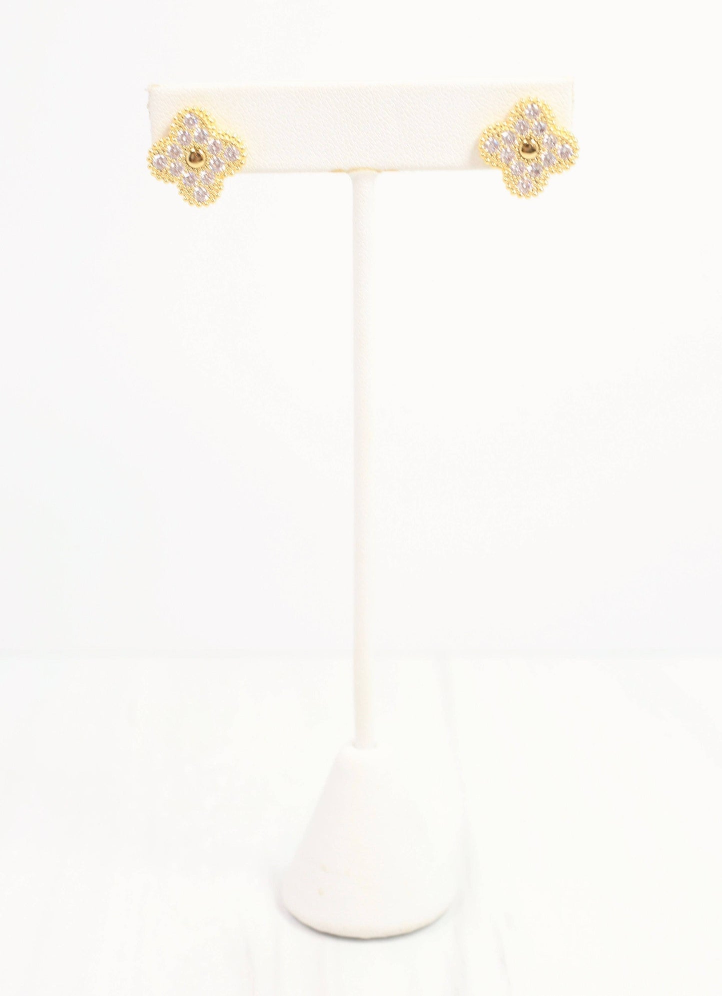Edner CZ Clover Earring Gold: Default