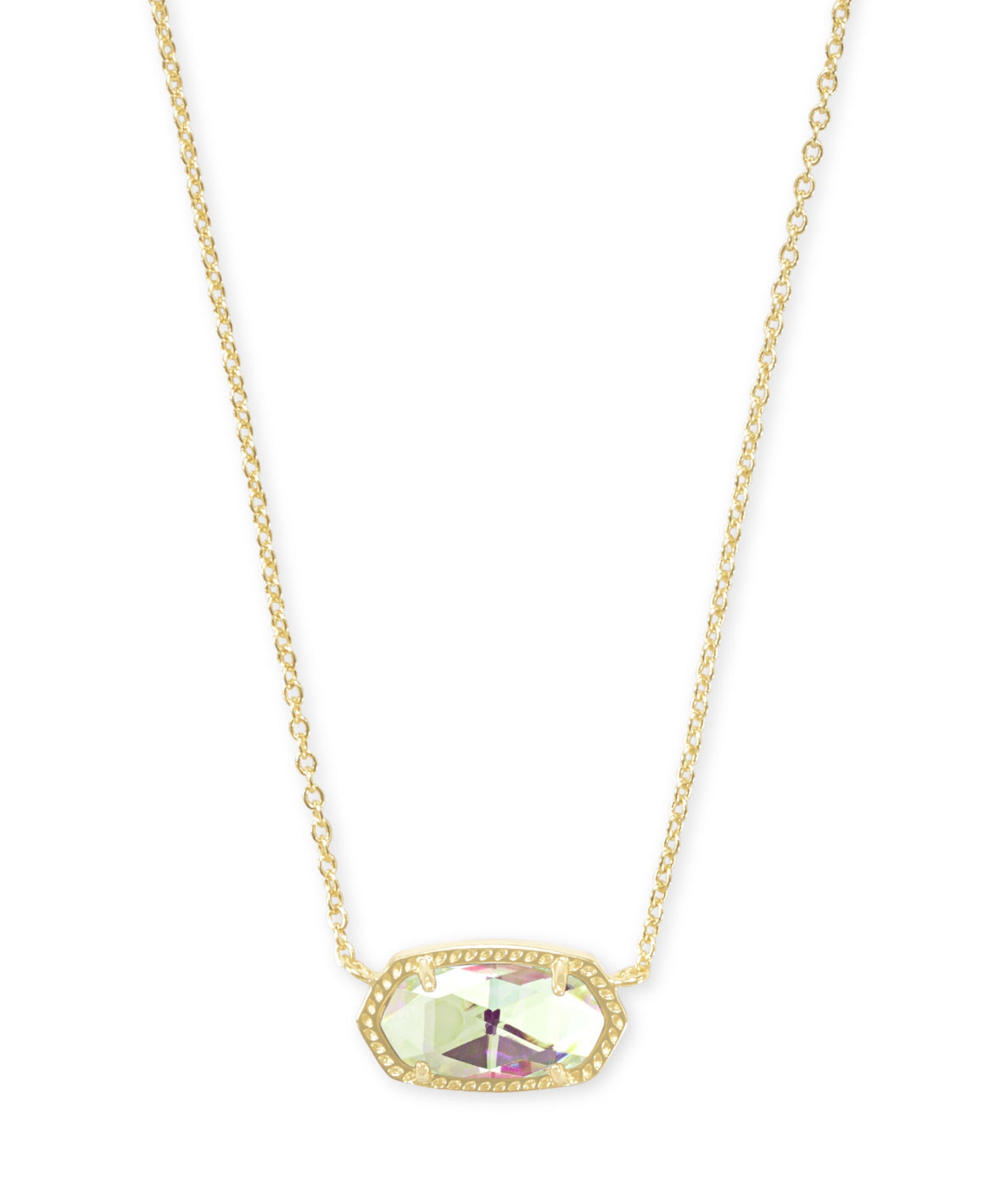 Elisa Short Pendant Necklace – Gold & Dichroic Glass
