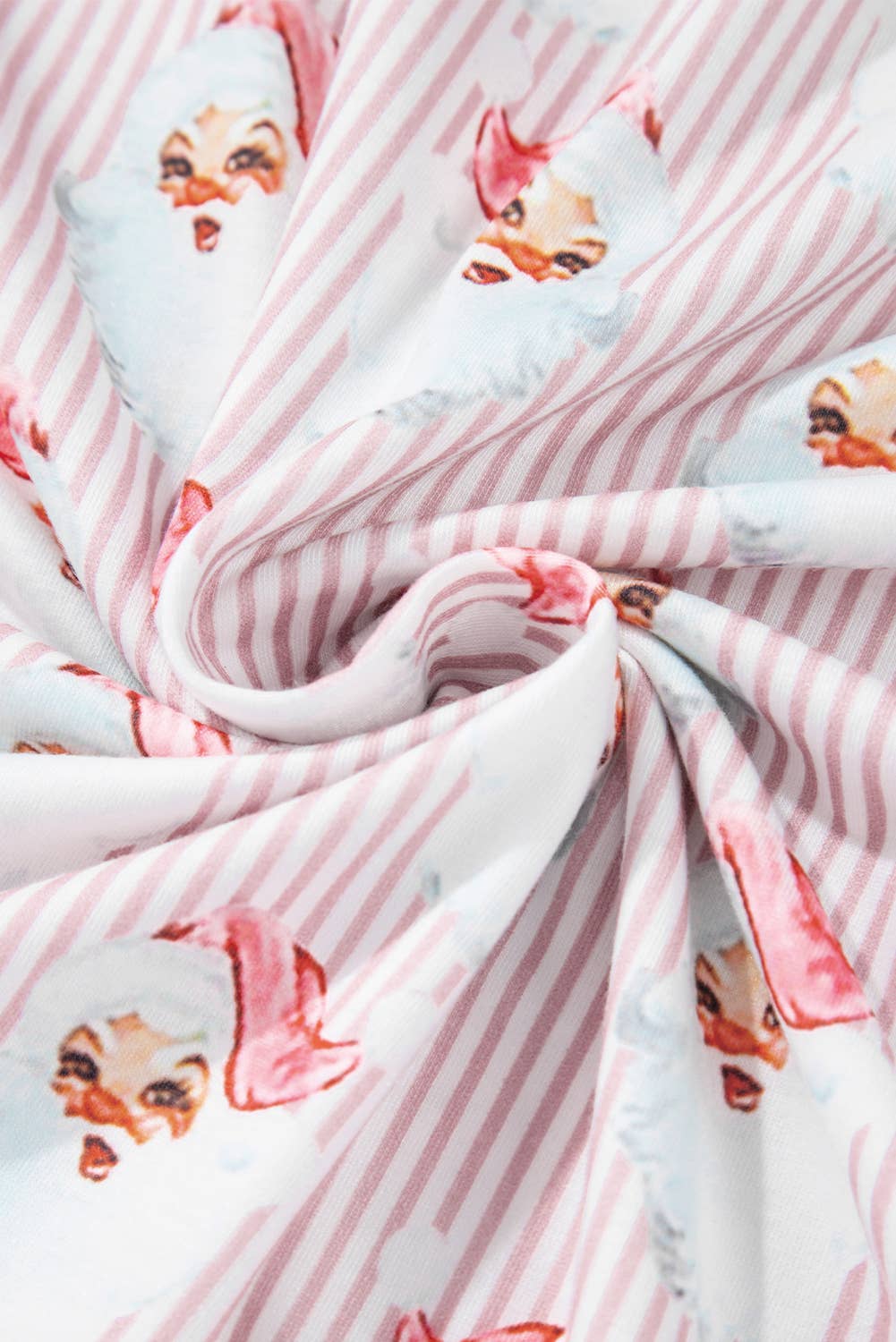 Vintage Santa Claus Striped Print Loose Fit Two Piece Lounge Set