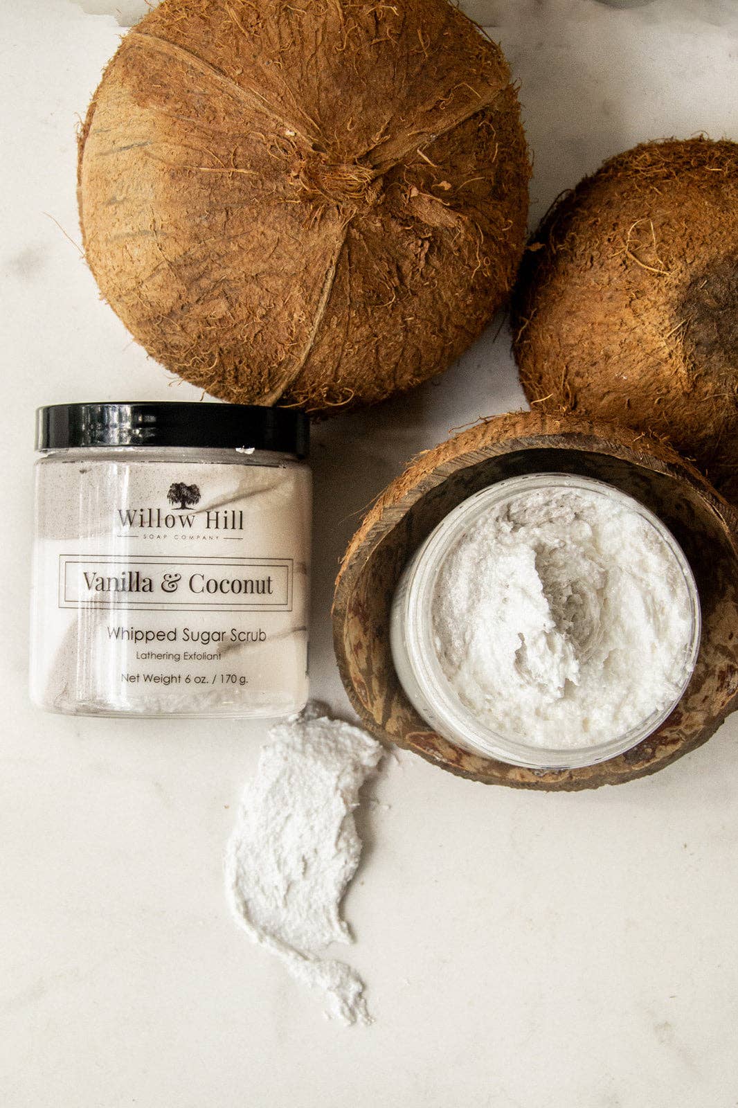 Vanilla & Coconut Whipped Sugar Scrub: 10 oz