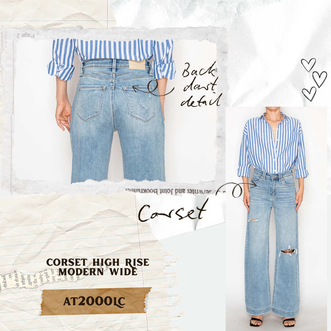 Corset Ultra High Rise Modern Wide Jeans: