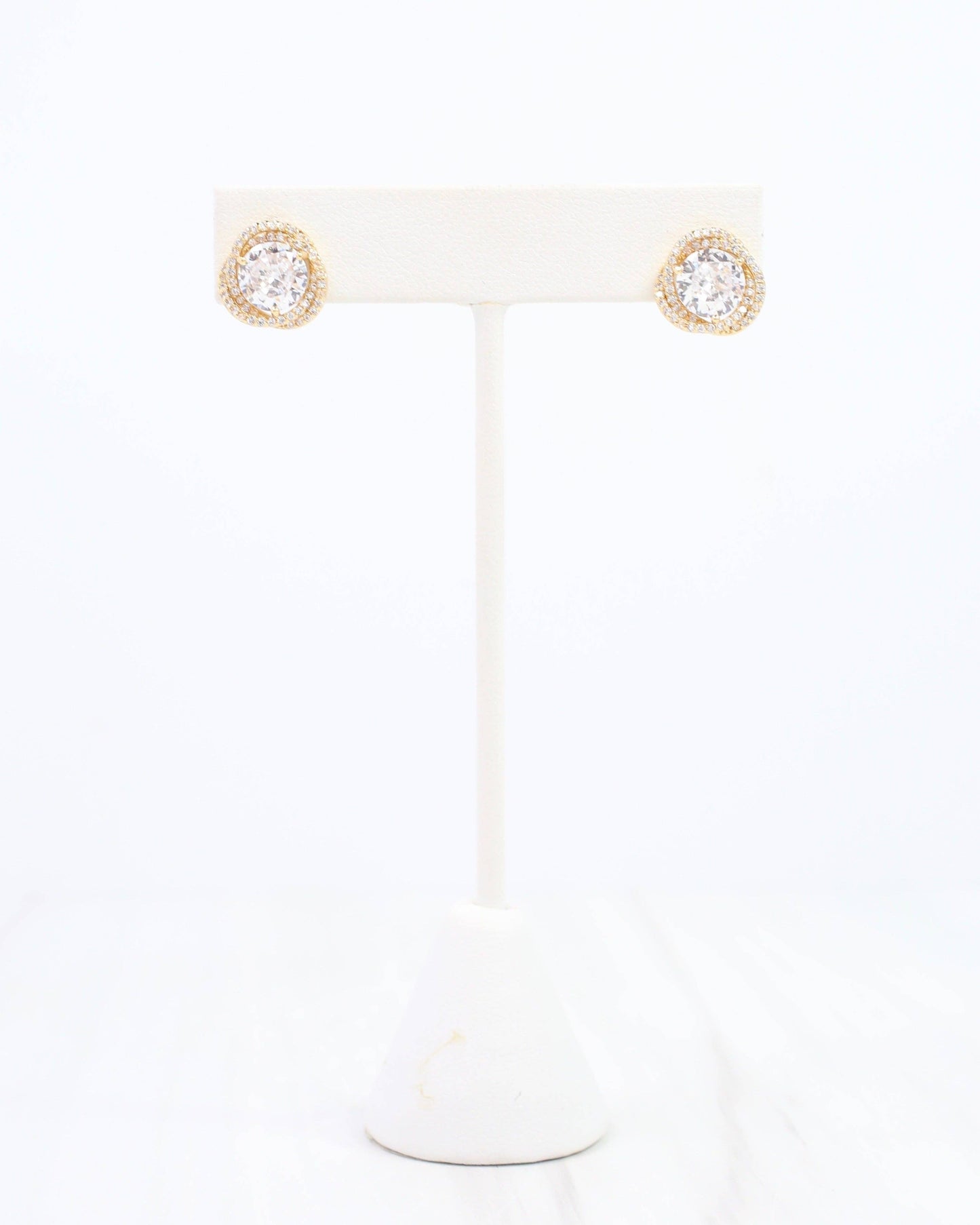 Tracy CZ Knot Stud Earring Gold: Default