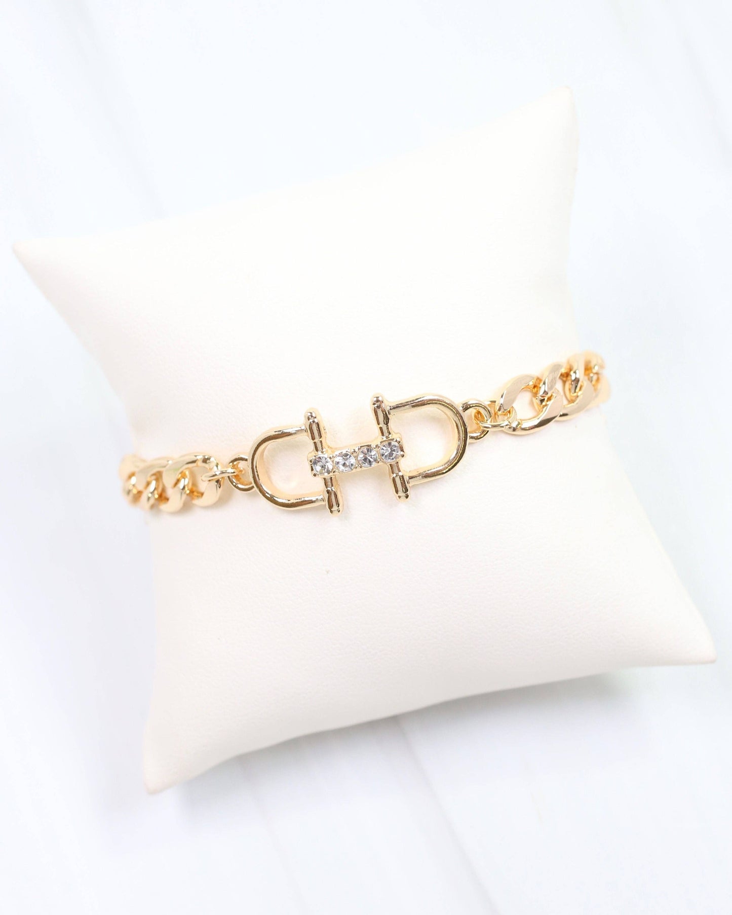 Olivia Double Horsebit Bracelet Gold: Pre Order