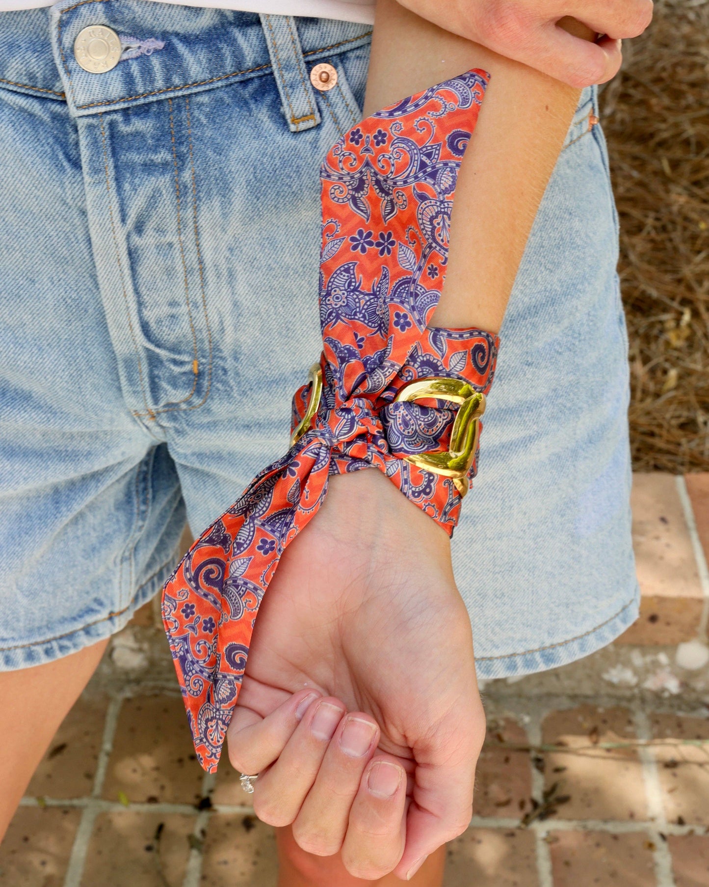 Serafina Scarf Bracelet Blue Orange: Default