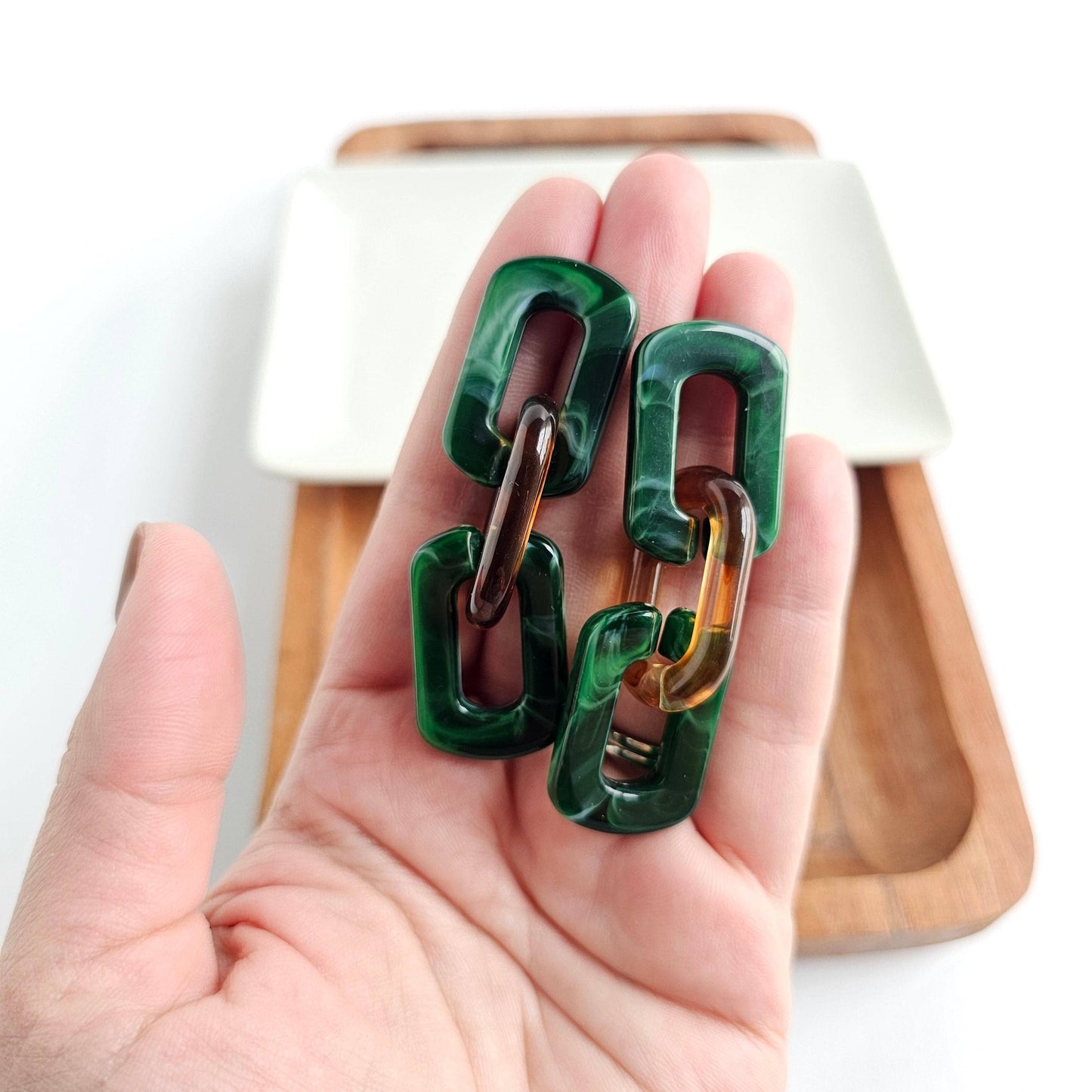 Tabitha Earrings - Forest & Amber // Fall, Jewelry, Gifts