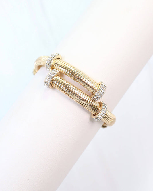 Clayton Crystal Coil Bracelet Gold: Default