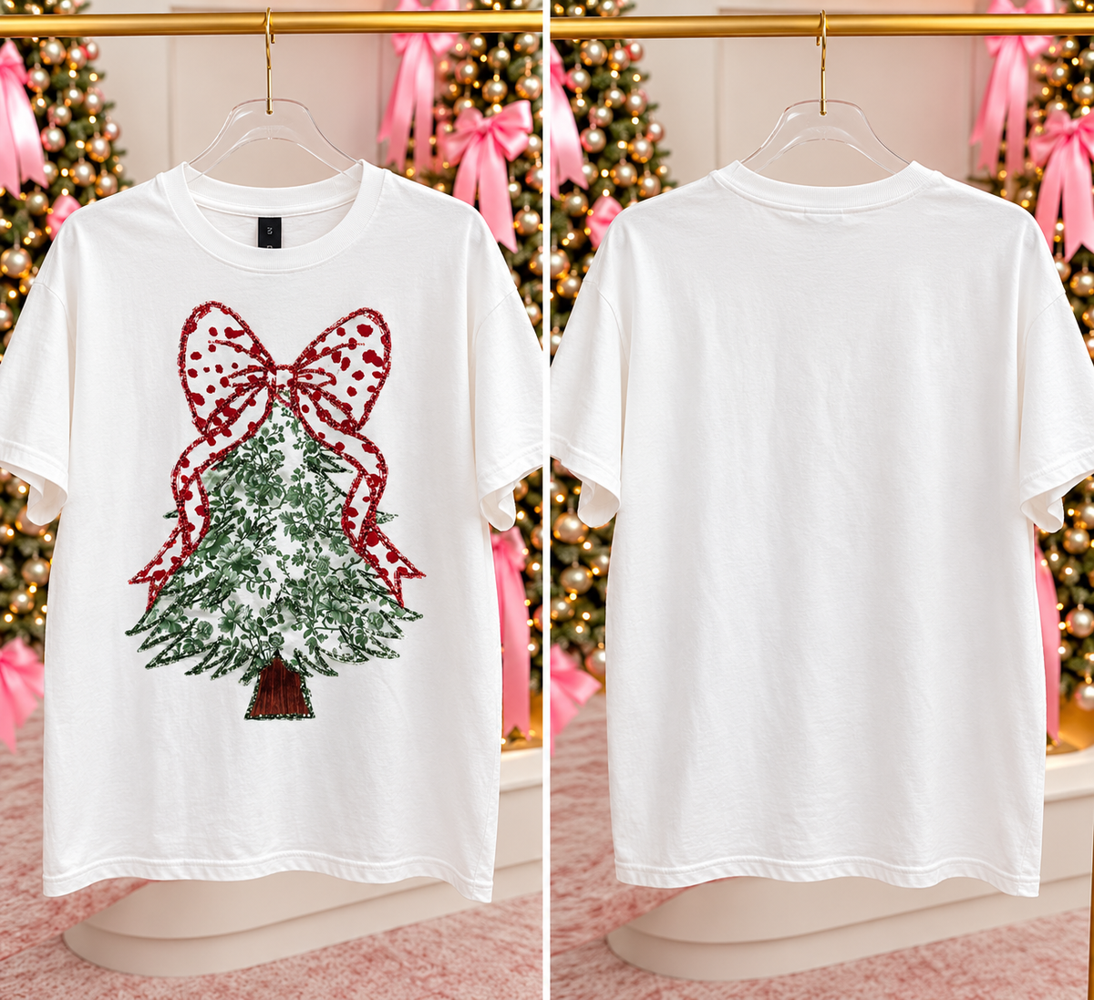 Floral Christmas Tree Tshirt XL