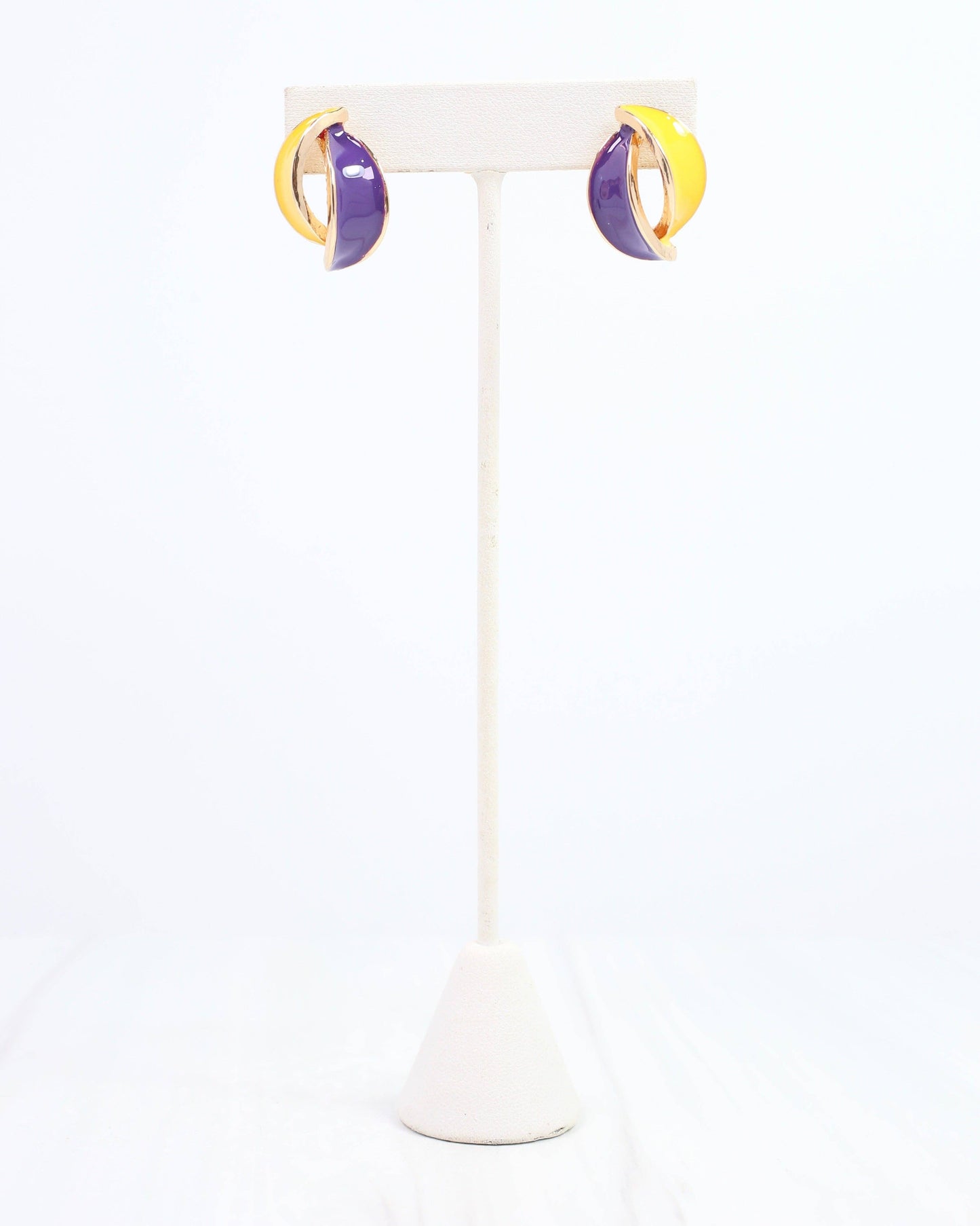 Cora Game Day Earring Purple Yellow: Default