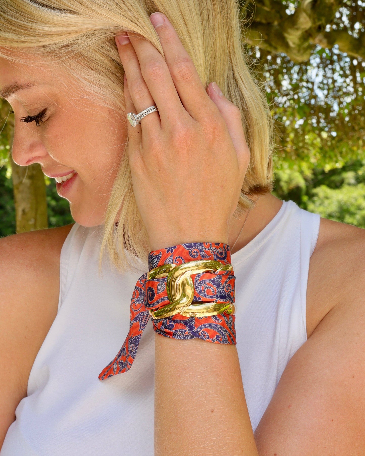 Serafina Scarf Bracelet Blue Orange: Default
