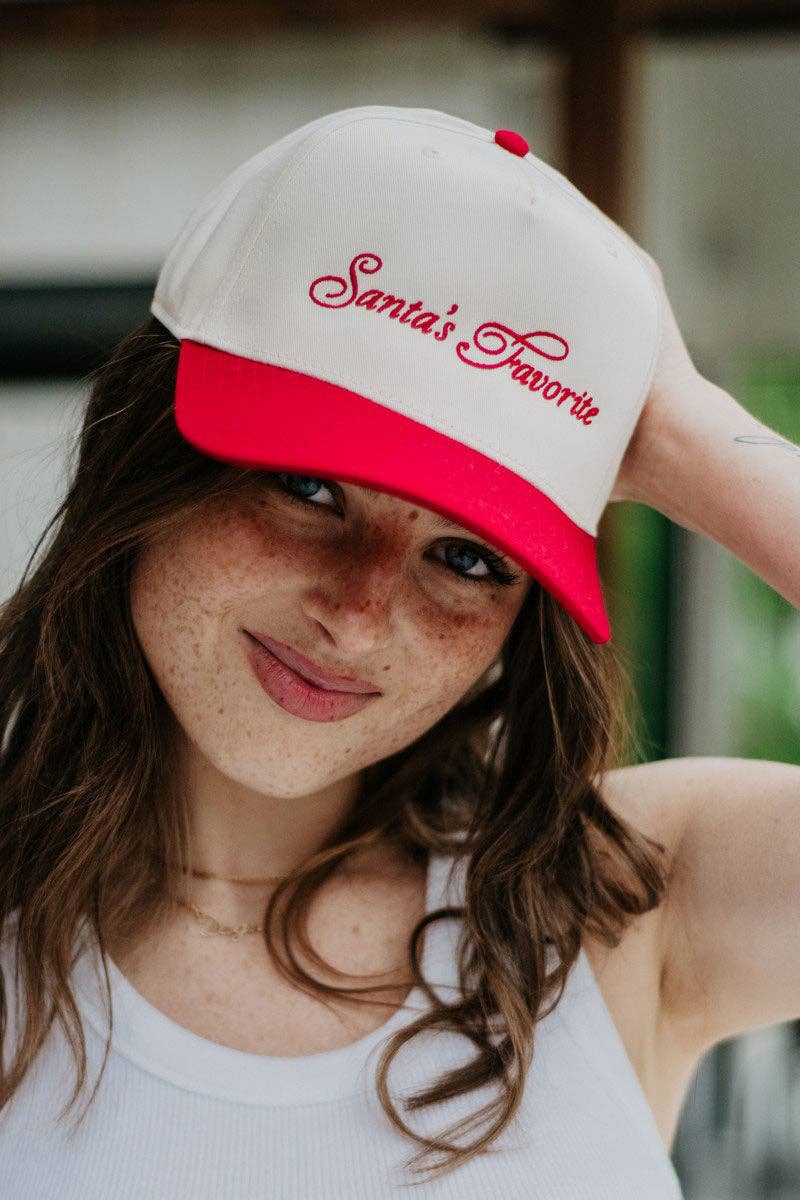 Santa's Favorite Vintage Trucker Hats for Women: Red and Tan