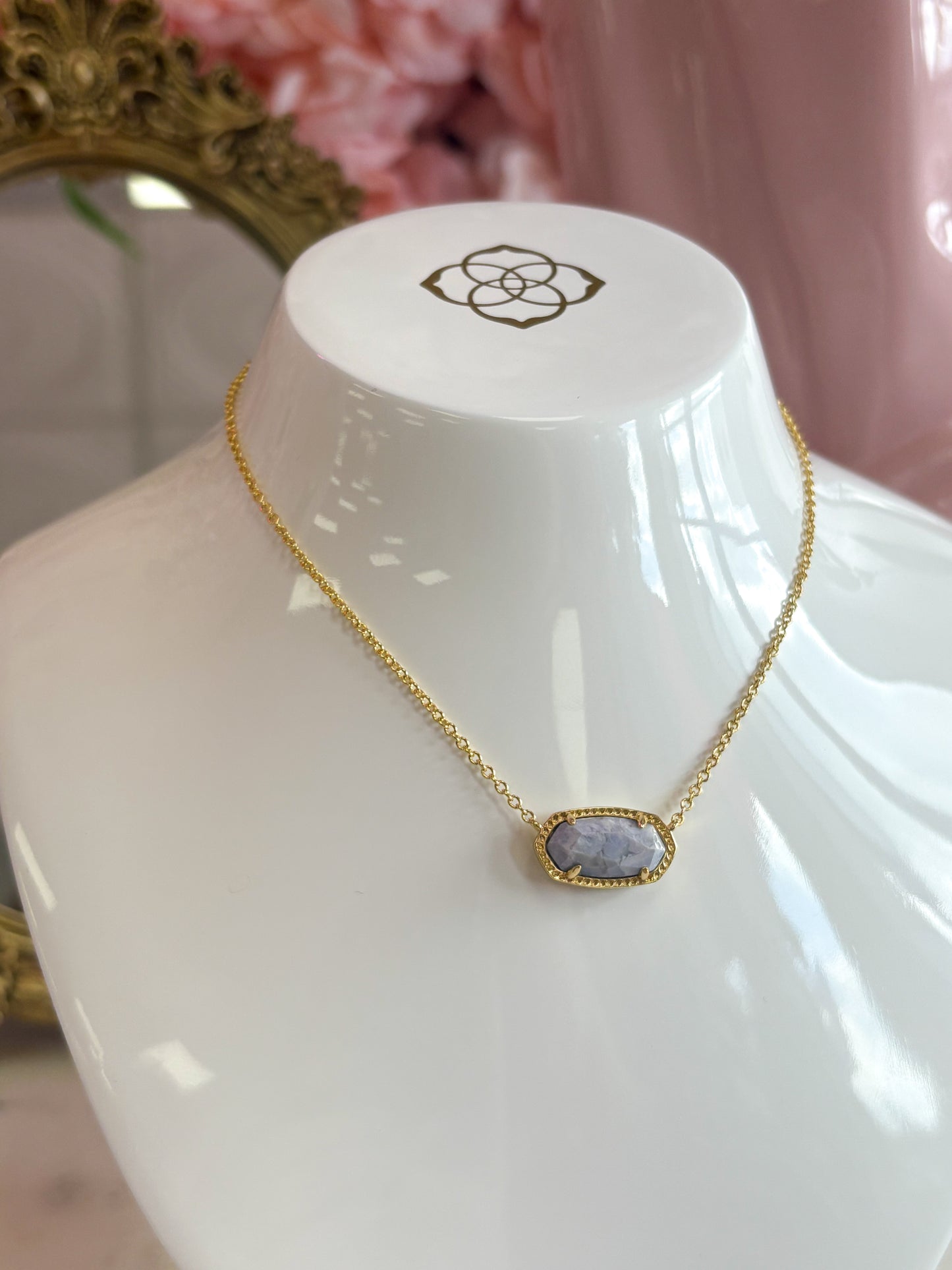 Elisa Gold Variegated Light Blue Magnesite 484 Kendra Scott