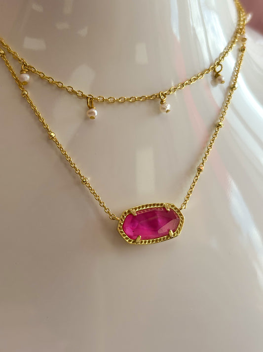 Elisa Pearl Multi Strand Necklace Gold Azalea Illusion 670