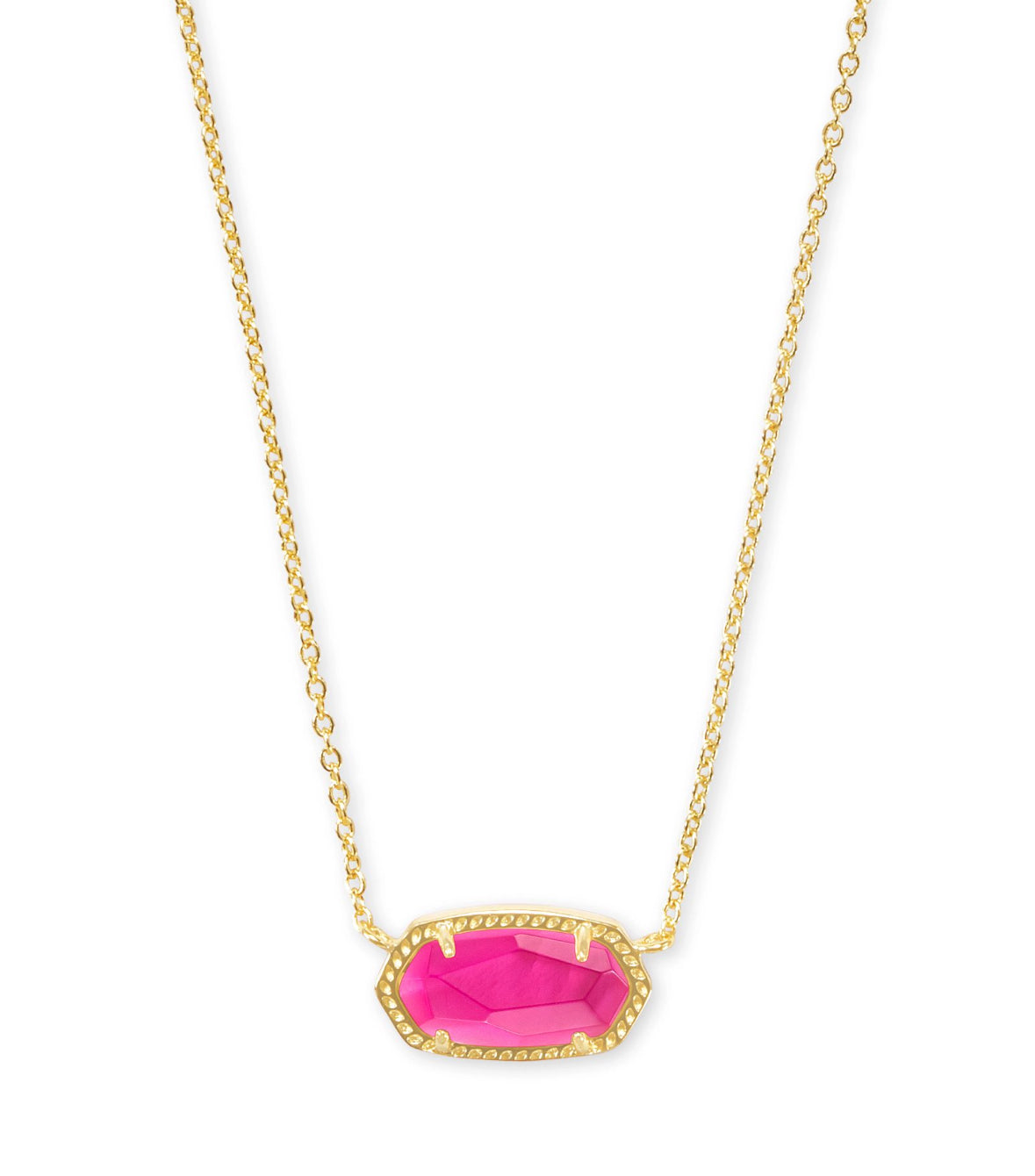 Elisa Short Pendant Necklace – Gold & Azalea Illusion