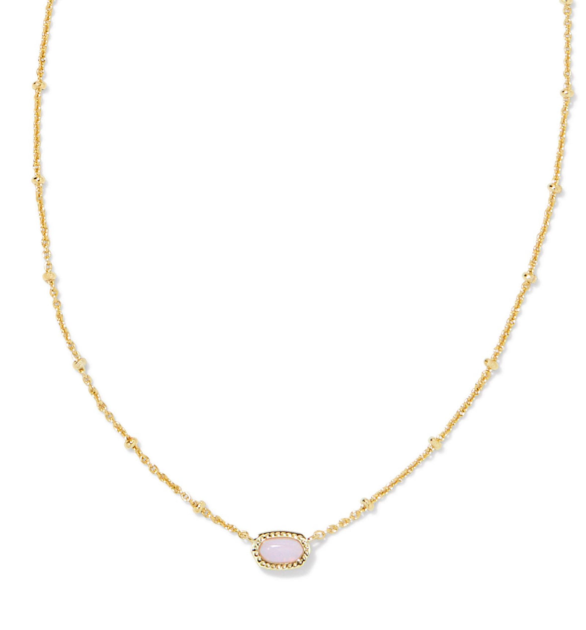 Mini Elisa Satellite Short Pendant Necklace – Gold & Pink Opalite Crystal