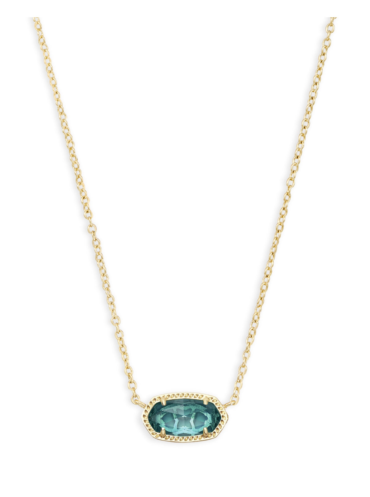 Elisa Short Pendant Necklace – Gold & London Blue