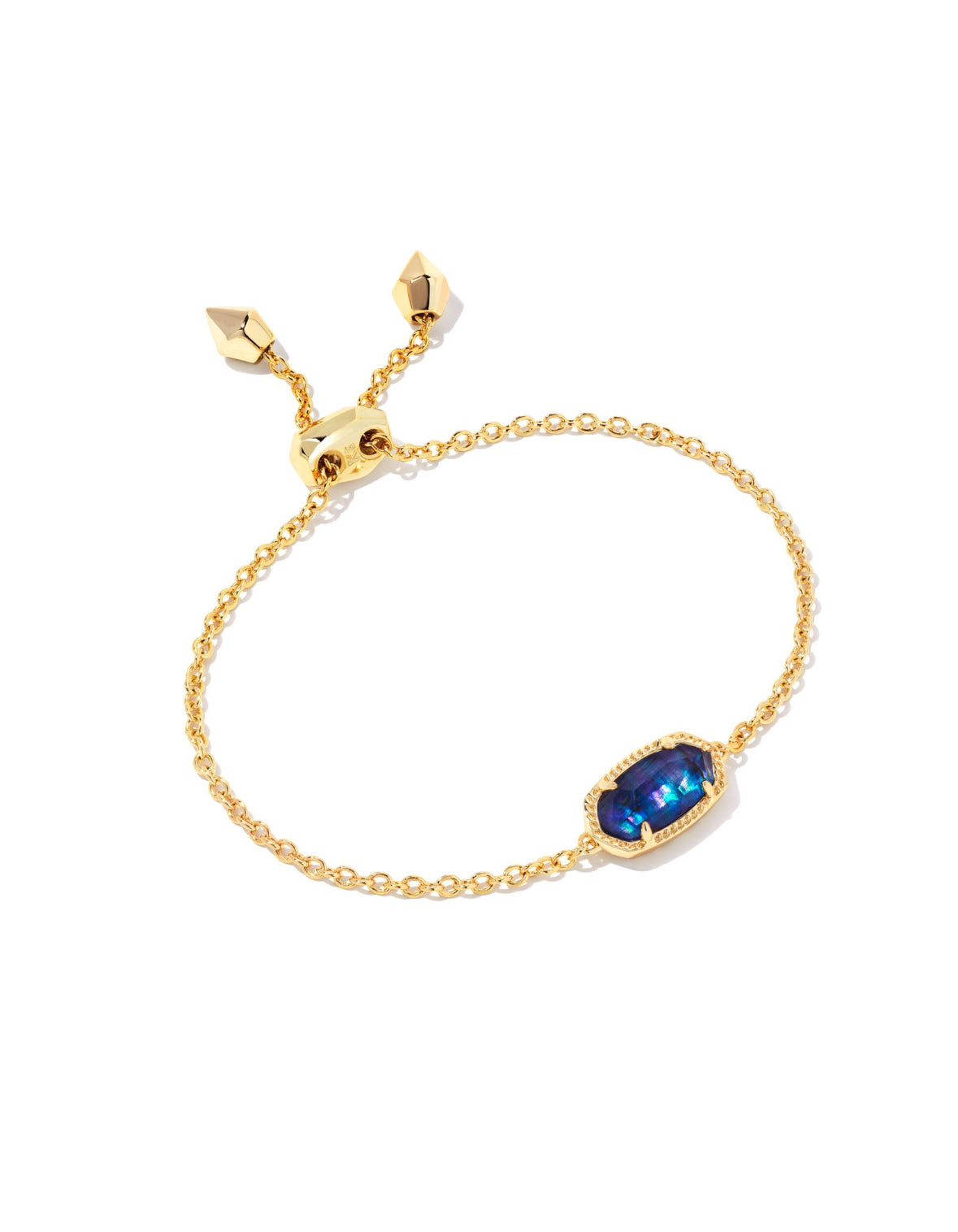 Elaina Navy Abalone Delicate Chain Bracelet