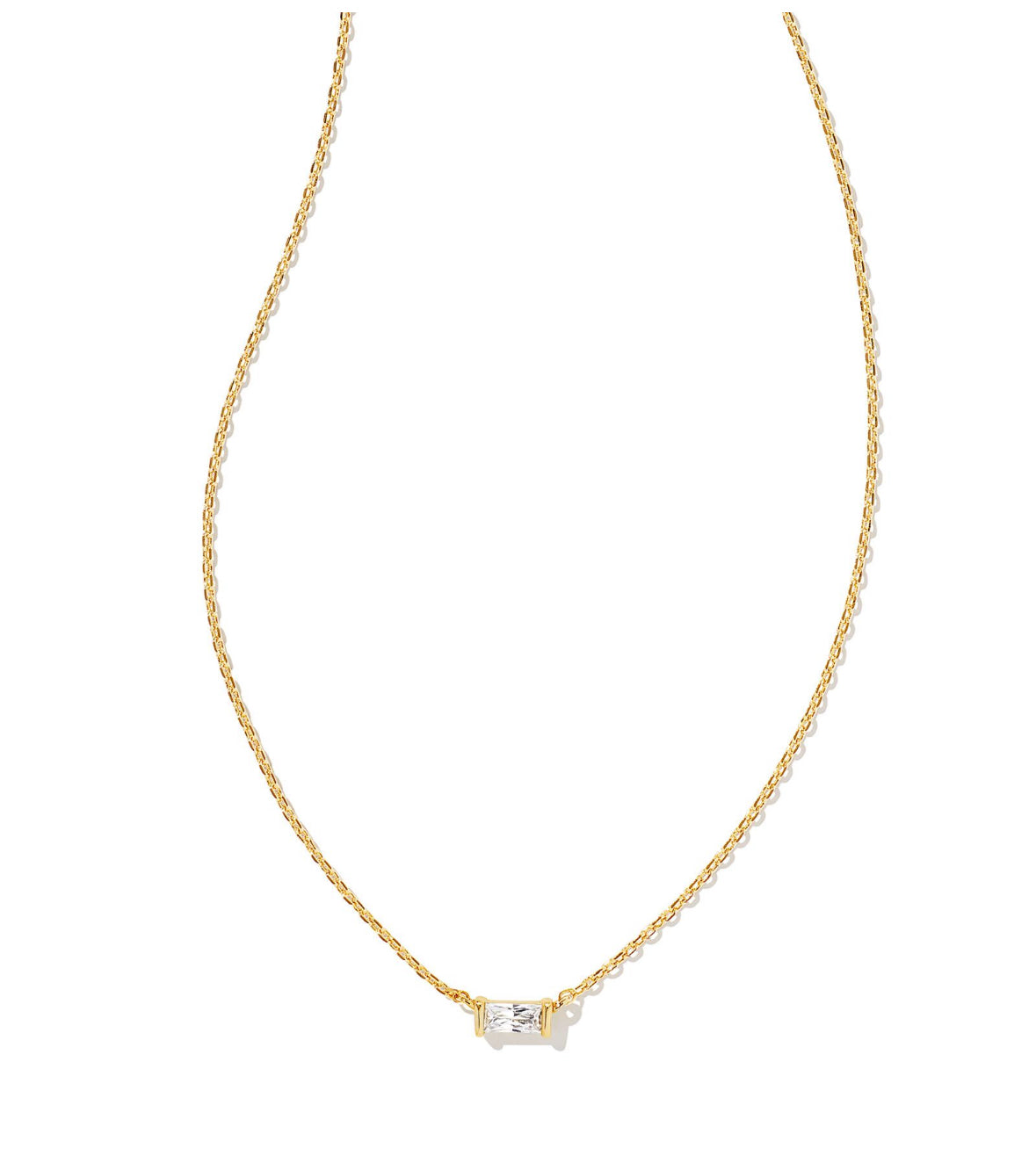 Juliette Pendant Necklace – Gold White Crystal