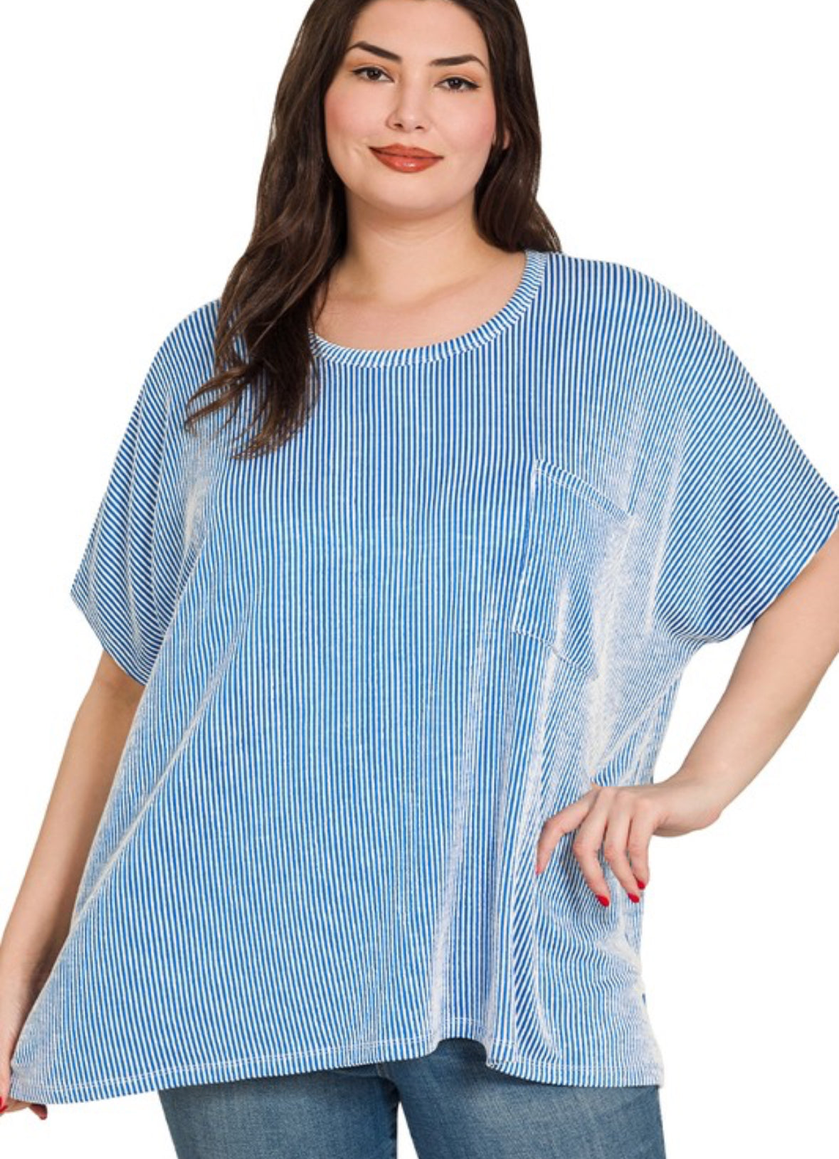 Plus Size Zenana Ribbed Shirt