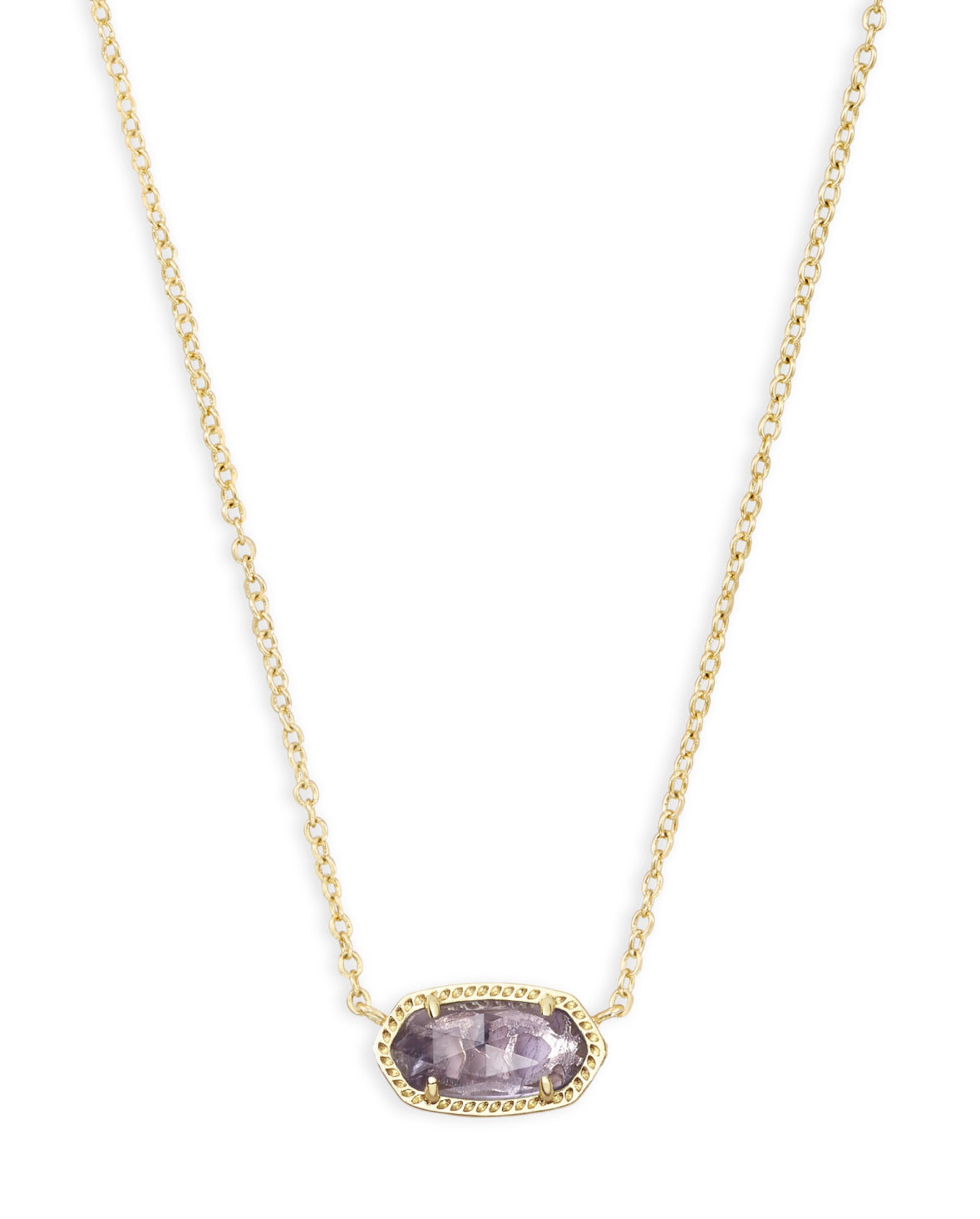 Elisa Short Pendant Necklace – Gold & Purple Amethyst