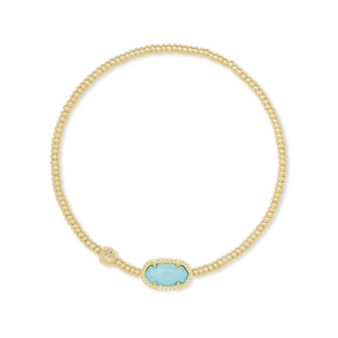 GRAYSON STRETCH BRACELET GOLD LIGHT BLUE MAGNESITE